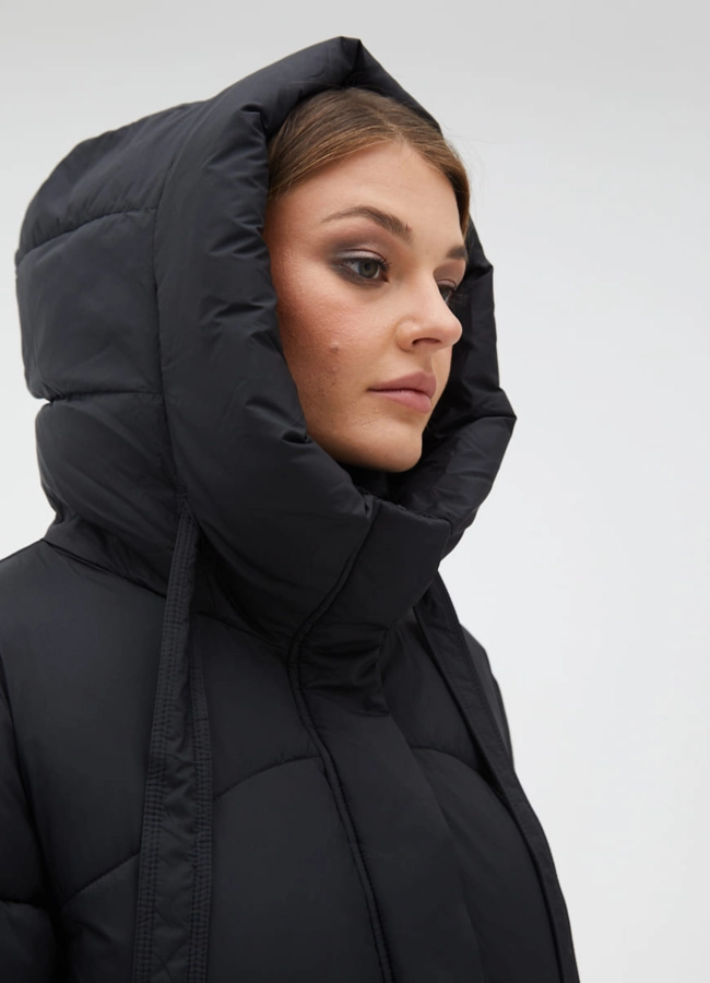 Женский пуховик с капюшоном модель № 31126 универмаг малина фото
