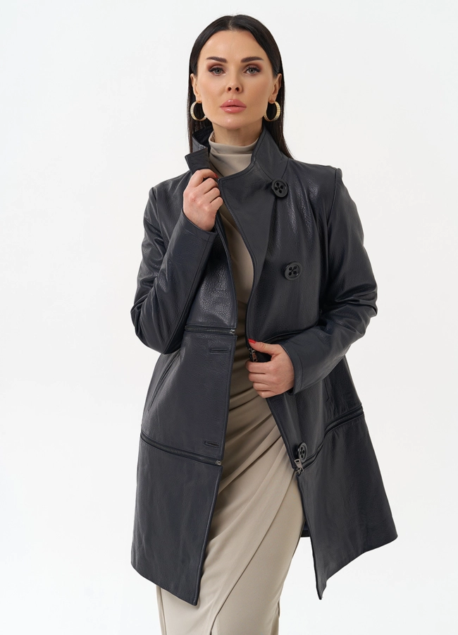 Плащ трансформер из натуральной кожи модель № 22453 универмаг малина фото