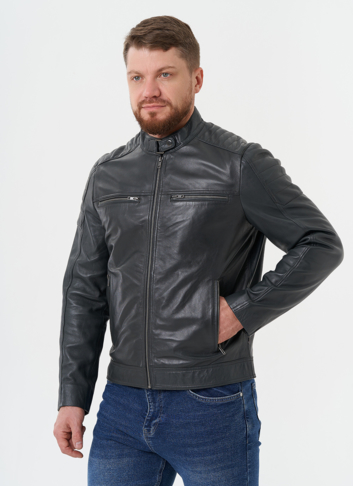 Мужская "мото" куртка из натуральной кожи