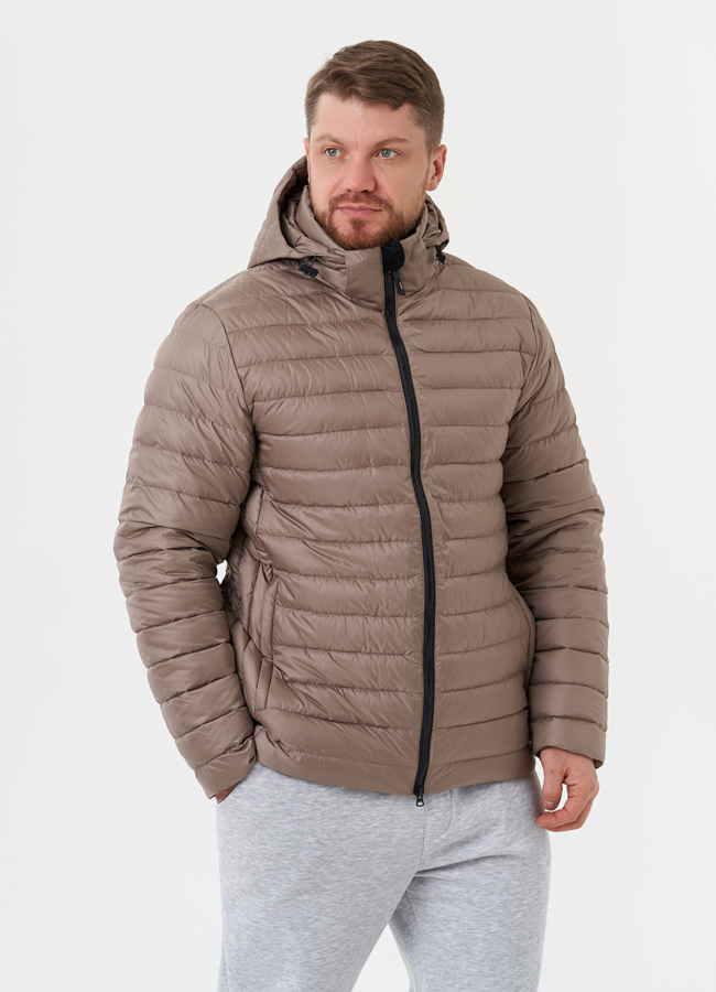 Стеганая куртка с капюшоном модель № 28020 в кредит