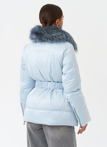 Пуховик с мехом чернобурки