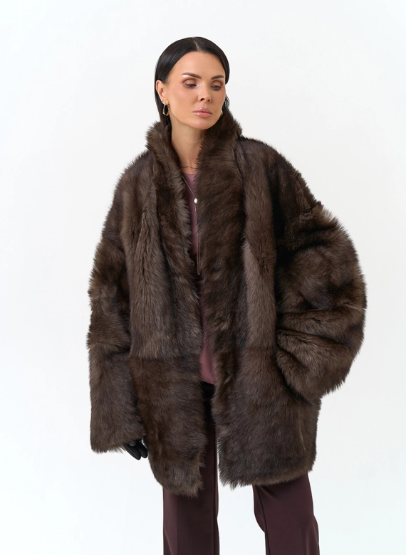 Женская двухсторонняя дубленка фото
