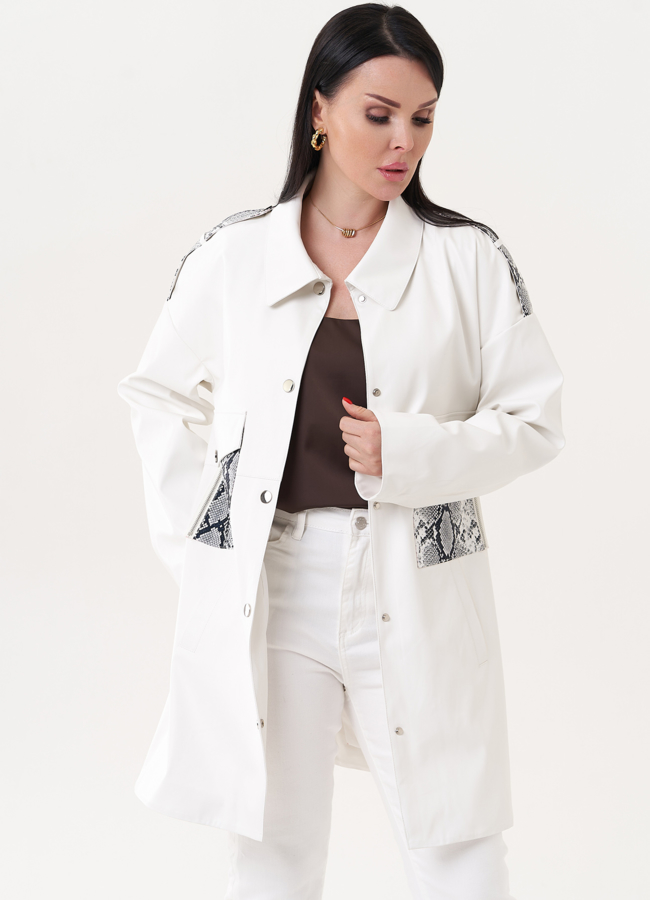 Жакет-рубашка с анималистичными вставками модель № 27162 в кредит