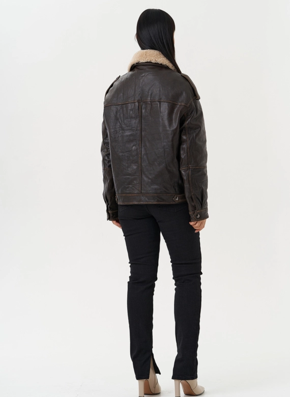 Кожаная куртка-пилот  фото