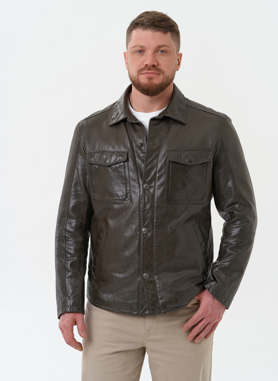 Мужская куртка "рубашка" из натуральной кожи