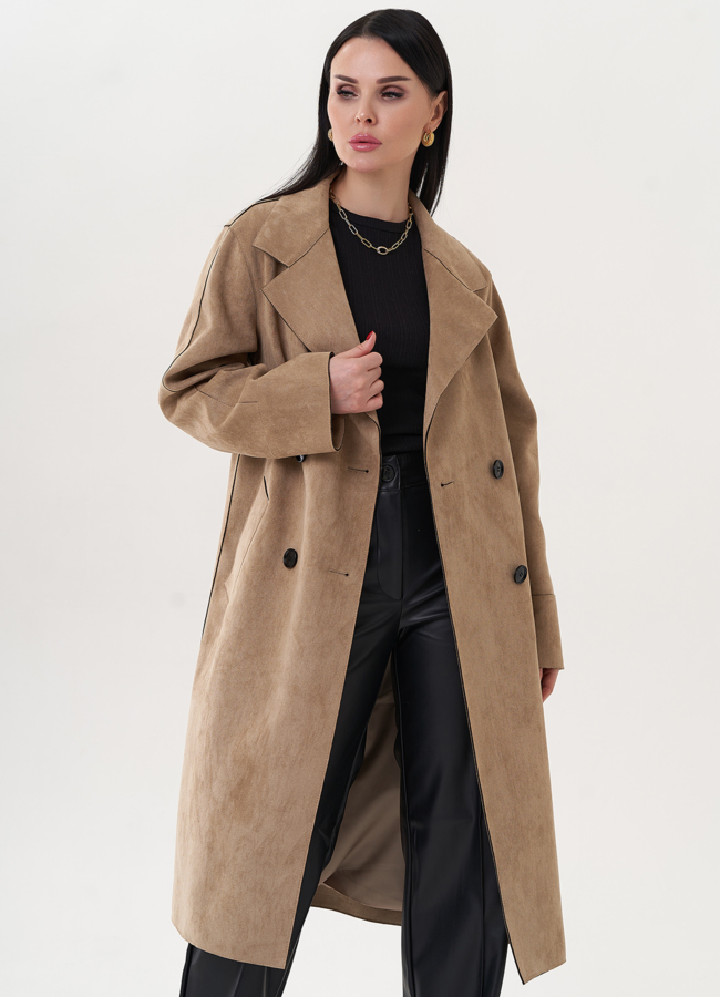 Пальто из эко замши модель № 26868 в кредит