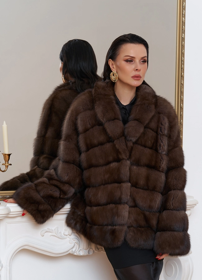 Куртка из баргузинского соболя модель № 29880 универмаг малина фото