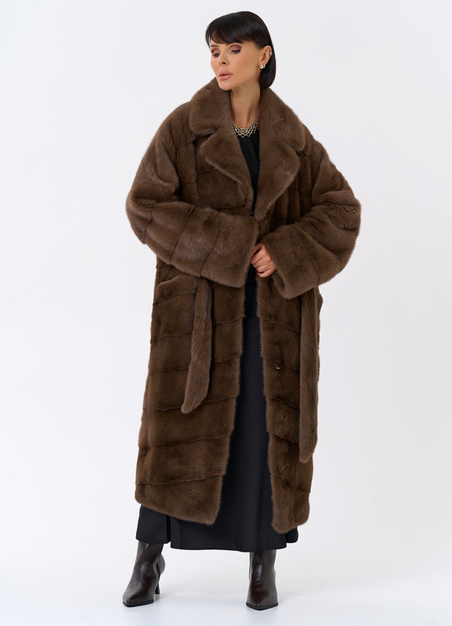 Длинная шуба с английским воротником модель № 31862 универмаг малина