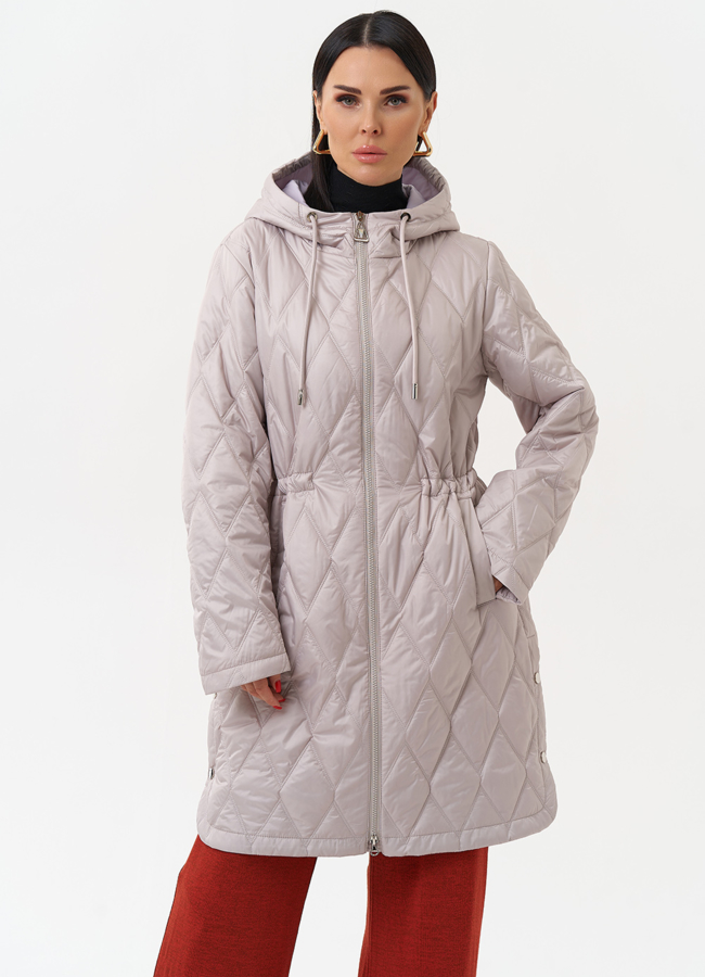 Женское утепленное полупальто с капюшоном модель № 29937 в кредит